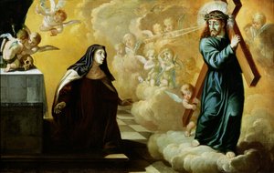 La Vision de Sainte Thérèse - Spanish School