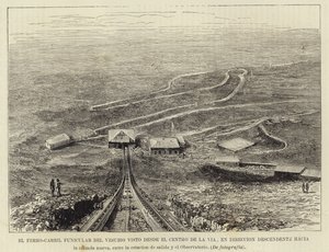 Le chemin de fer funiculaire du mont Vésuve vu du centre du chemin de fer - Spanish School