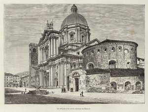 La vieille et la nouvelle cathédrale de Brescia - Spanish School