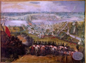 Le siège de Maestricht par les Espagnols en 1579. Gravure du XVIIe siècle. B.N. Paris - Spanish School