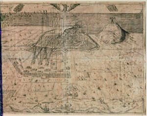 Le siège de la ville de Barcelone par les troupes du roi Philippe IV pendant la guerre des Faucheurs de 1640-52 - Spanish School