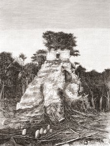 Tikal, Guatemala, Amérique centrale : Le Temple du Jaguar - Spanish School