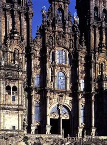 Vue de la façade ouest (Fachada del Obradoiro) conçue par Fernando Casas y Novoa - Spanish School