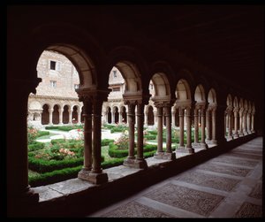 Vue du cloître du Monastère Royal de Las Huelgas de Burgos - Spanish School