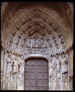Vue du portail gothique - Spanish School