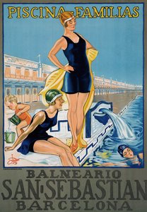 Affiche vintage de la station thermale de Barcelone