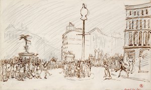 Scène de rue - Piccadilly Circus, vers 1900 - Spencer Gore