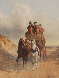 Le carrosse de la poste royale sur la route