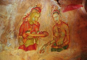 Les Demoiselles des Nuages, de la Forteresse de Roche (détail) - Sri Lankan School