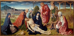 La Pietà de Saint-Germain-des-Prés Peinture du Maître de Saint-Germain-des-Prés (actif vers 1500). Dim. 0,97x1,98 m. - St Germain des Pres master