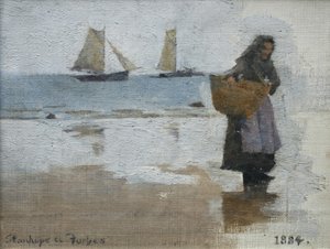 Pêcheuse sur une plage - Stanhope Alexander Forbes