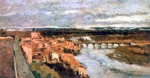 Paysage avec village et pont, vers 1855-1892 - Stanislas Lepine