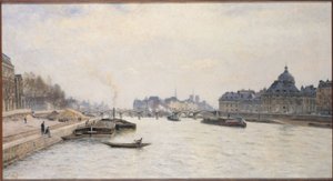 Le pont des Arts, vue du pont Royal, vers 1884 - Stanislas Victor Edouard Lepine