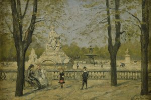 Place de la Concorde, vue depuis la terrasse des Tuileries, vers 1880 - Stanislas Victor Edouard Lepine
