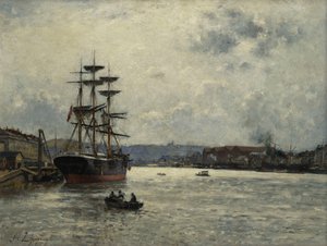 Le Port de Caen - Stanislas Victor Edouard Lepine