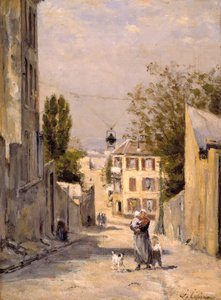 La Rue de Norvins, Montmartre - Stanislas Victor Edouard Lepine