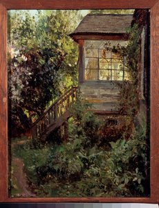 Une maison de campagne. La terrasse. Peinture de Stanislav Yulianovich Zhukovsky (1873-1944), huile sur toile. Art russe, fin 19e-20e siècle. State Tretyakov Gallery, Moscou - Stanislav Joulianovitch Joukovski