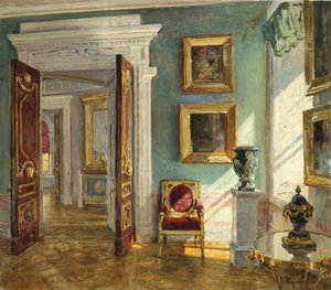 Intérieur de la galerie de tableaux, Pavlovsk - Stanislav Julianovic Zukovskij