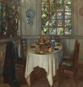 Intérieur avec samovar, 1914 - Stanislav Julianovic Zukovskij
