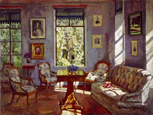 Le salon de la maison manoir Rozhdestveno, 1916 - Stanislav Julianovic Zukovskij