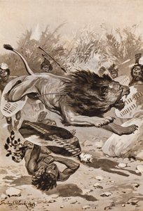 Chasse au lion - Stanley L. (after) Wood