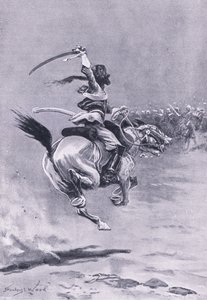 Delhi : Les assiégeants étaient constamment attaqués, juillet 1857, illustration de British Battles on Land and Sea, 1915 - Stanley L. Wood