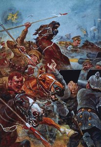 La charge des 9e lanciers pendant la retraite de Mons - Stanley L. Wood