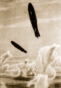 Zeppelins en patrouille en mer du Nord, illustration de 