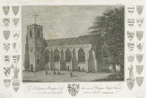 Église de Drayton Bassett: gravure, nd [1762-1802] - Stebbing Shaw