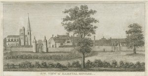 Hamstall Ridware - Église et manoir : gravure, nd [1762-1802] - Stebbing Shaw