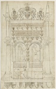 Église de Sandon - Tombe de Sampson Erdeswicke : dessin à la plume et à l