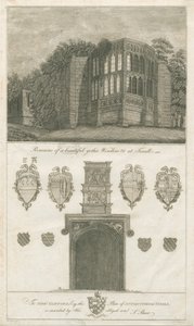 Tixall Hall - Fenêtre gothique et antiquités héraldiques - Stebbing Shaw