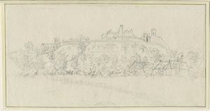 Château de Tutbury: dessin au crayon, nd [1762-1802] - Stebbing Shaw