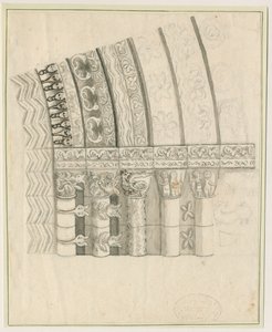 Église prieurale de Tutbury - Porte ouest : dessin à la plume et à la sépia, nd [1762-1802] - Stebbing Shaw