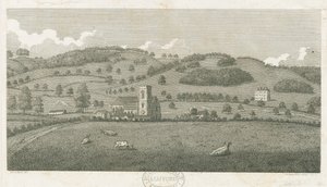 Wolseley - Église de Colwich et Maison Oakedge: gravure - Stebbing Shaw