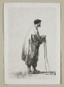 Mendiant de Profil Regardant à Droite