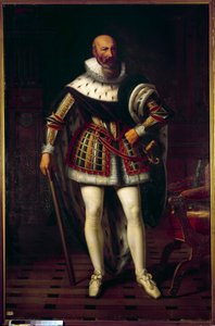 Portrait en pied de Maximilien de Béthune, Marquis de Rosny, Duc de Sully (1559-1641). Peinture de Sébastien Louis Norblin de la Gourdaine (1796-1884)