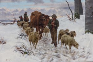 Retour du marché après la chute de neige, avant 1877