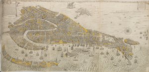 Vero e real disegno della inclita cita di Venetia. Panorama de Venise, 1676 - Stefano Scolari