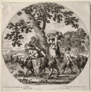 Une Famille de Satyres en Voyage - Stefano della Bella
