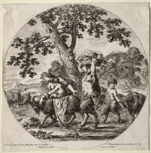 Une famille de satyres en voyage - Stefano della Bella
