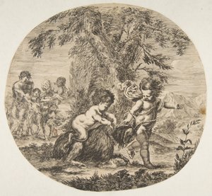 Un enfant et un enfant satyre jouant avec une chèvre, vers 1657