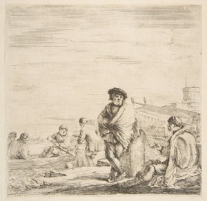 Un marin debout parlant à un Levantin assis, vers 1660 - Stefano della Bella