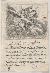 Borée et Orithye, du Jeu de la Mythologie, 1644 - Stefano della Bella