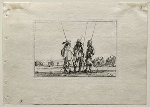 Caprices : Trois Soldats Debout - Stefano della Bella