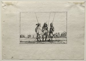 Caprices : Trois soldats debout - Stefano della Bella