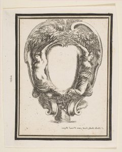 Cartouche avec canard et nymphes - Stefano della Bella