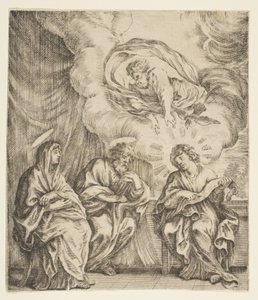 Enfant Jésus expliquant les Écritures à sa mère et à Saint Joseph - Stefano della Bella