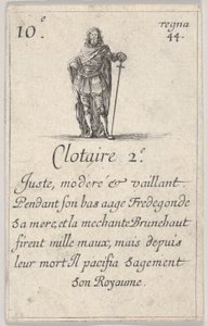 Clotaire II Juste, modéré..., du Jeu des Rois de France, 1644