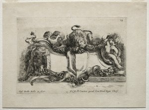 Collection de divers caprices et nouveaux dessins de cartouches et ornements : n° 18